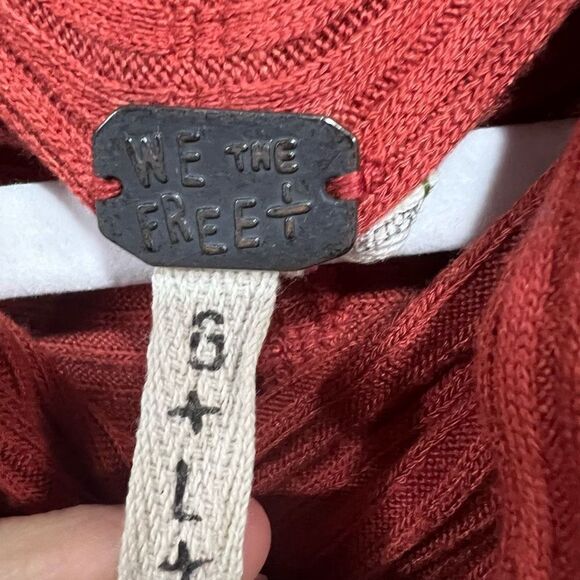 Free People Lover Ribbed Split Back Pullover Tunic Size Large - Picture 7 of 10